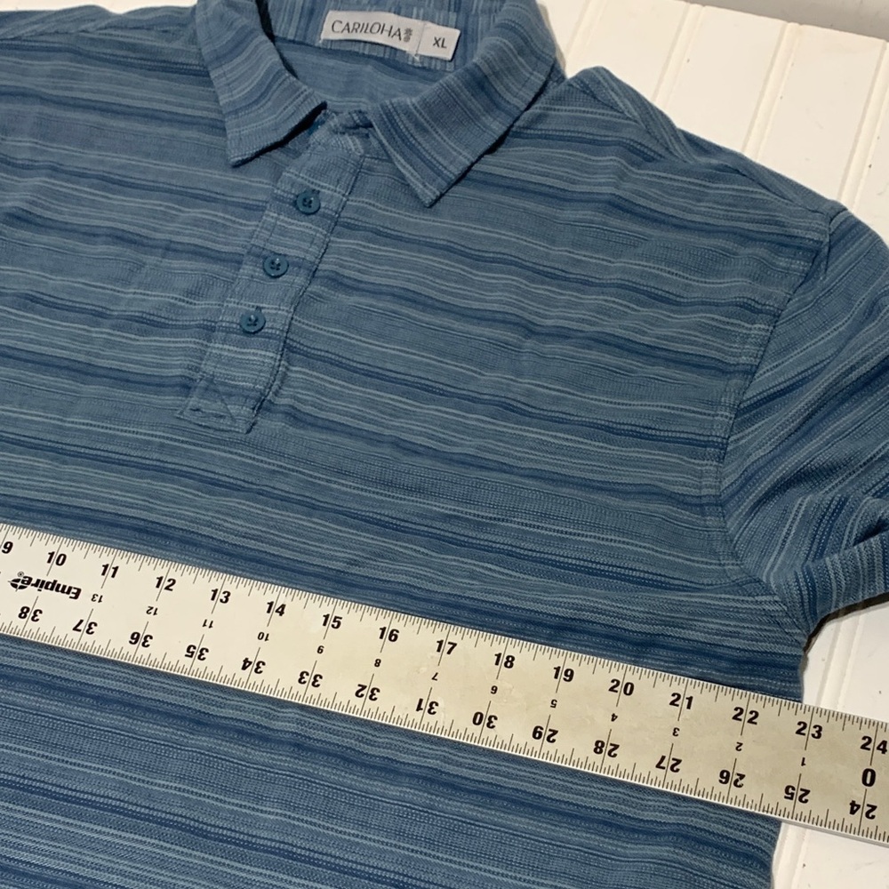 Cariloha Jacquard Bamboo Polo Shirt NWT XL Slate Blue - Picture 8 of 10